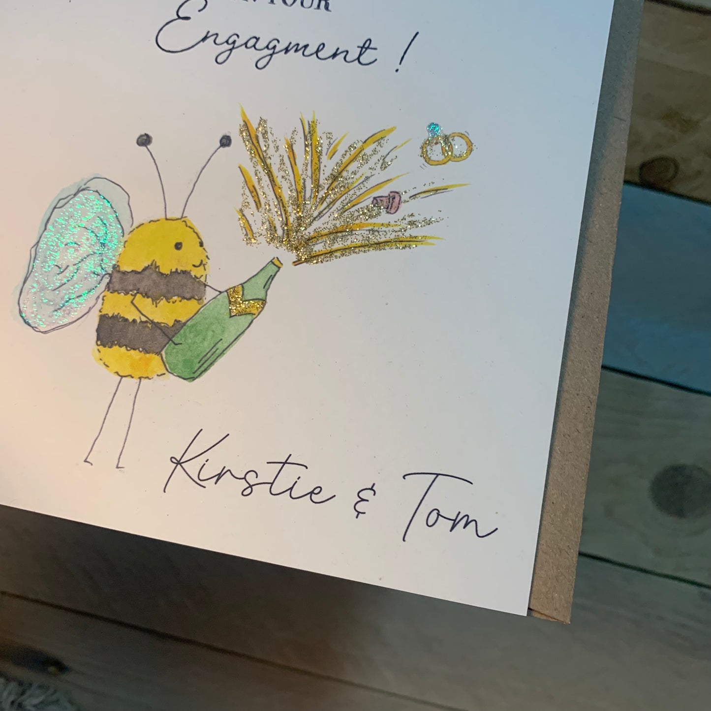 Buzzy Fizzy Pop Engagement Card - Arty Bee Designs