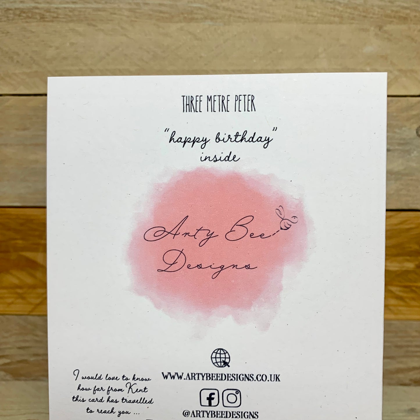 Three Metre Peter The Giraffe Birthday Card