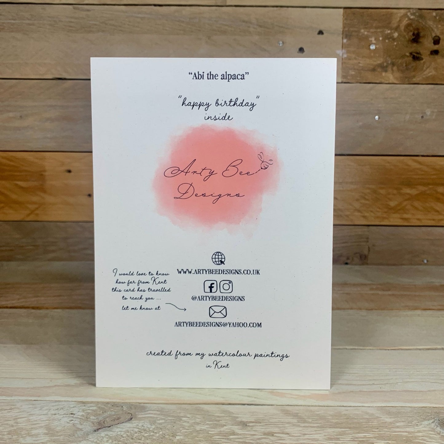 Abi the Alpaca Birthday Card - Arty Bee Designs