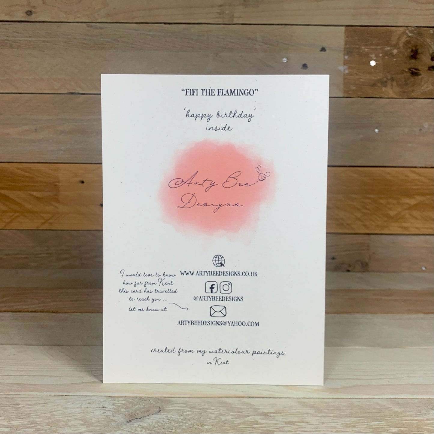 Fifi the Flamingo Birthday Card - Arty Bee Designs