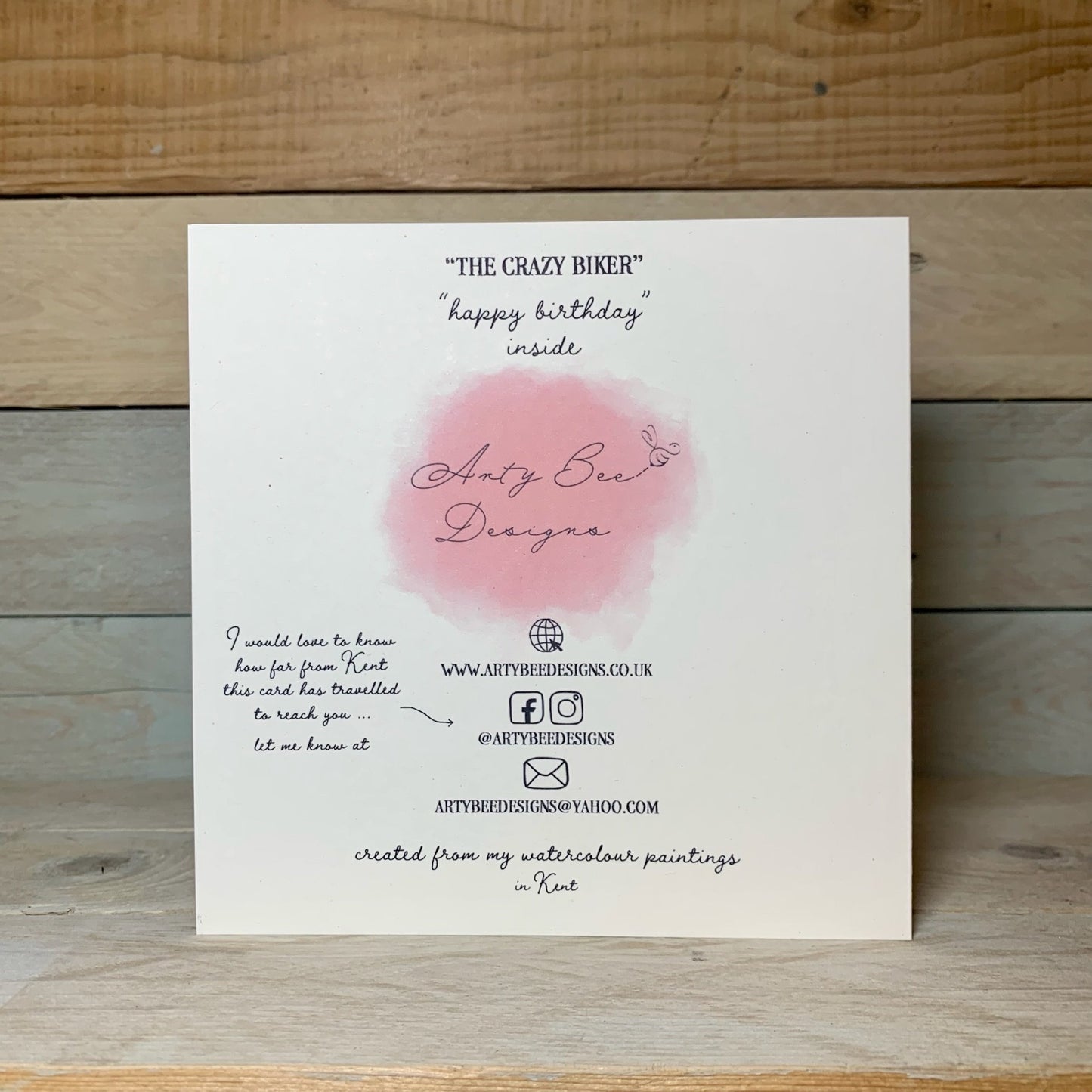 The Crazy Biker Birthday Card - Arty Bee Designs