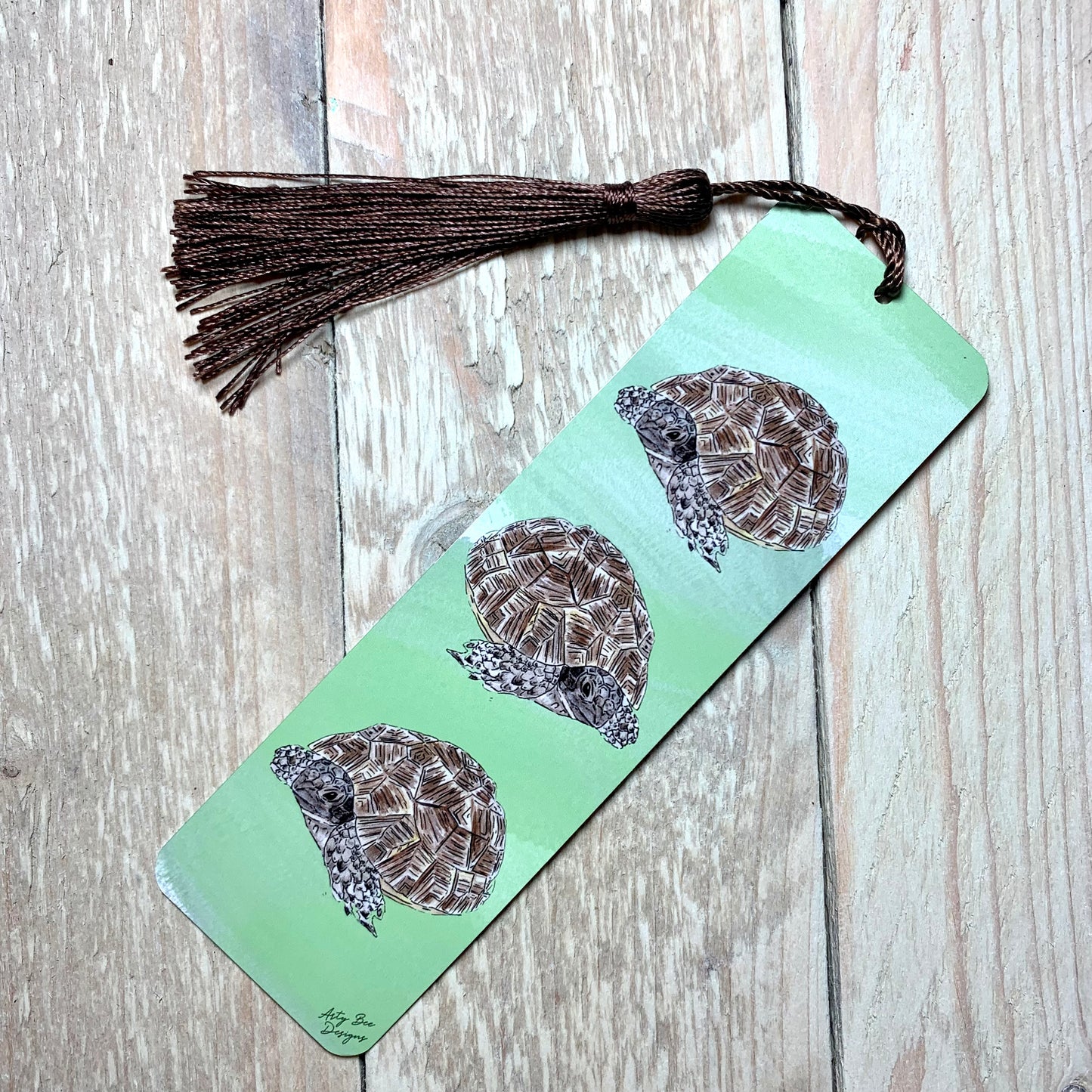 Tina the Tortoise Metal Bookmark With Tassel