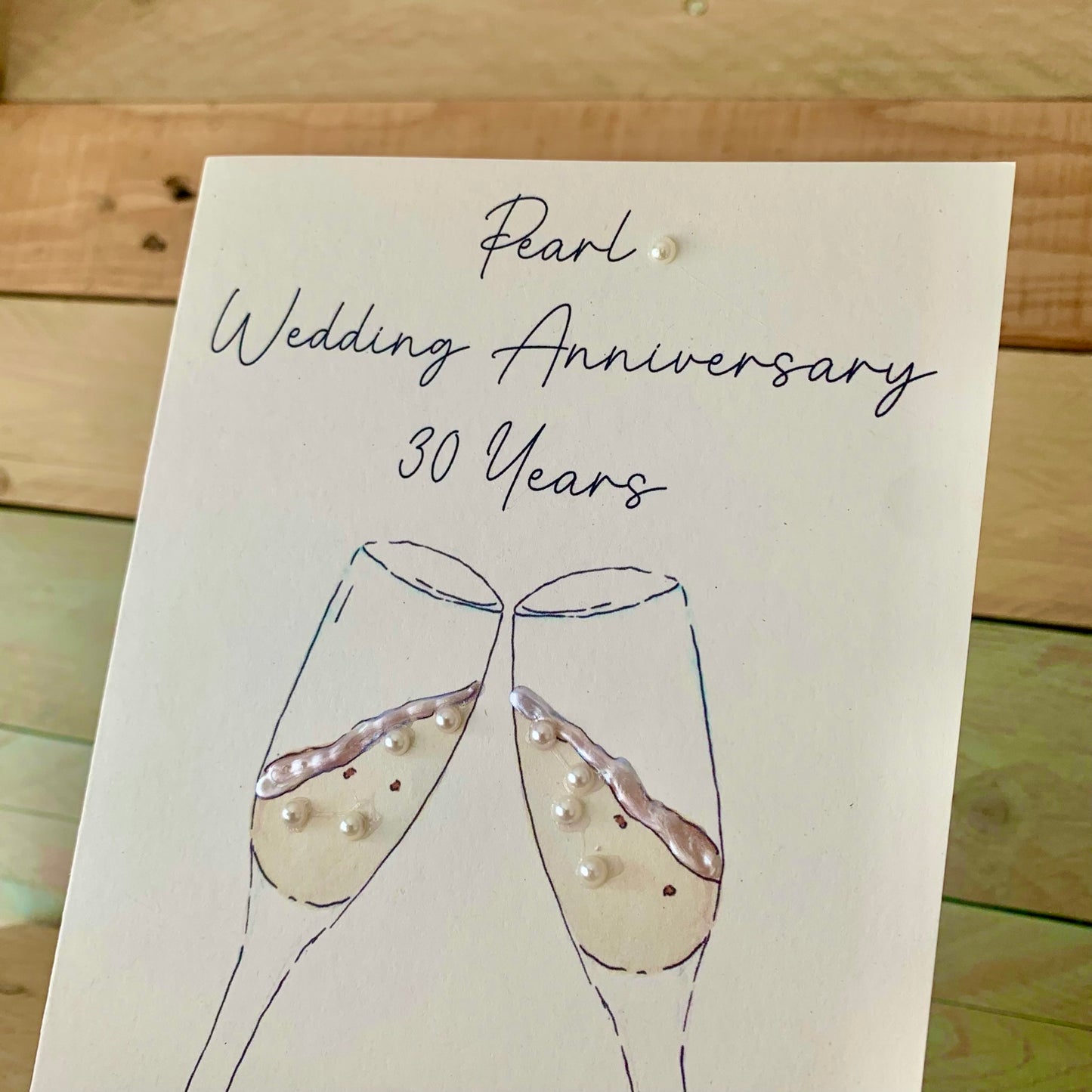 Pearl Anniversary Champagne Card