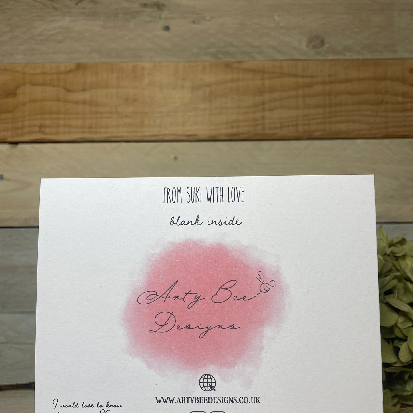 From Suki With Love Valentine's Card