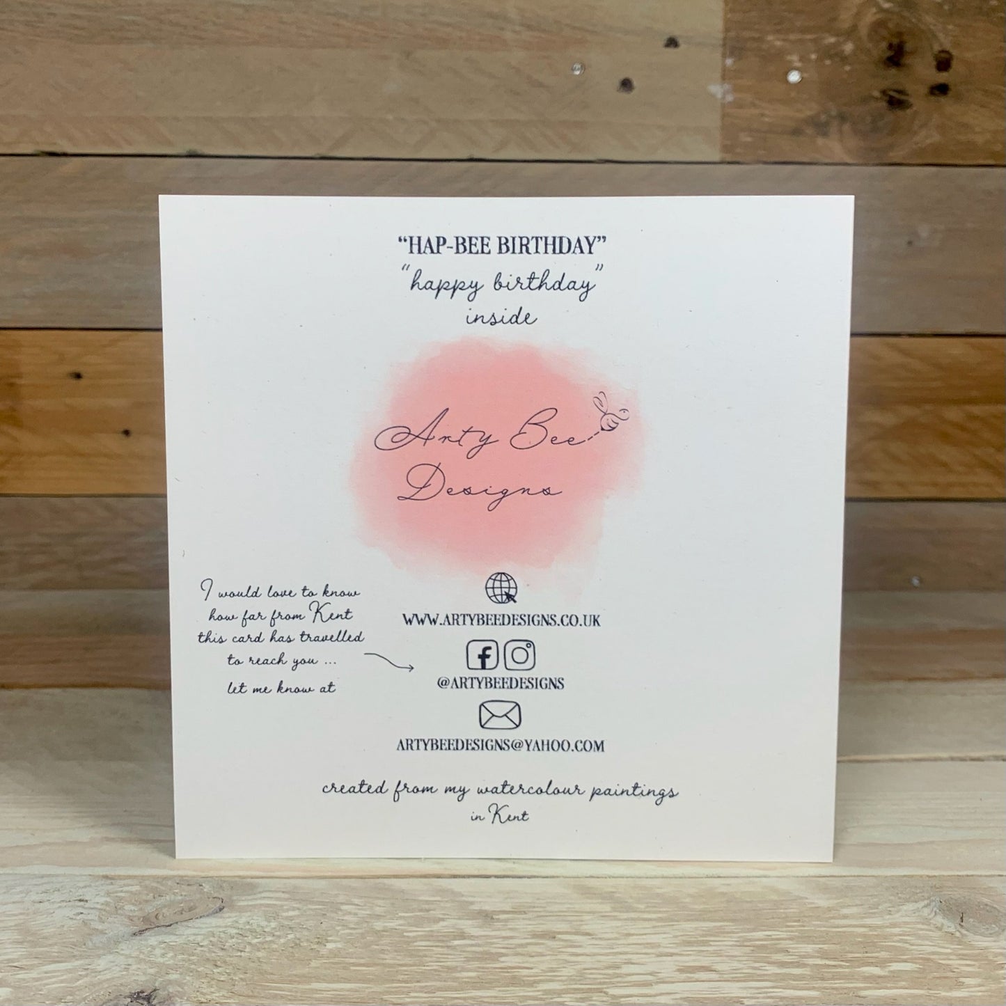 Hap-Bee Birthday Card - Arty Bee Designs