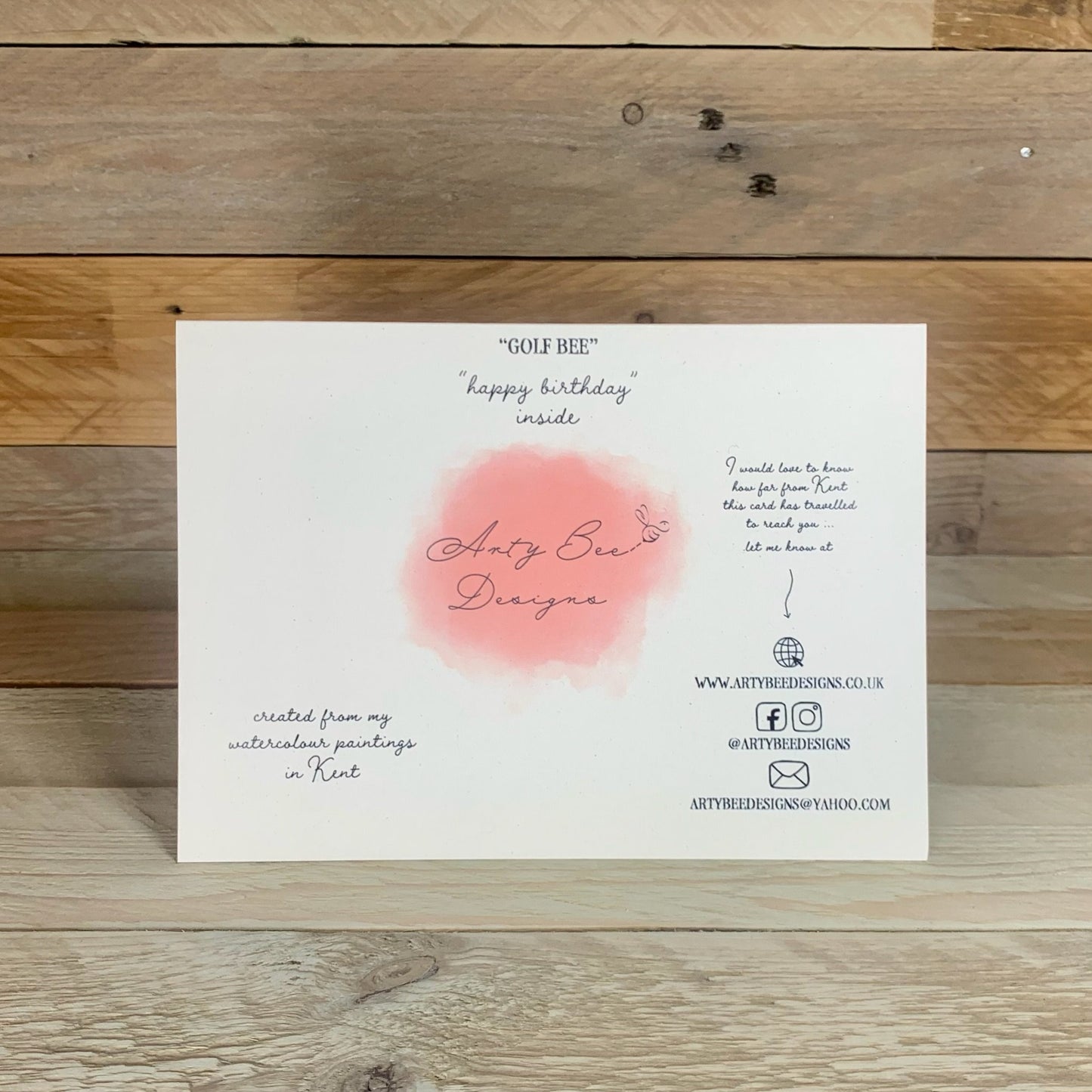 Golf Bee Birthday Card - Arty Bee Designs