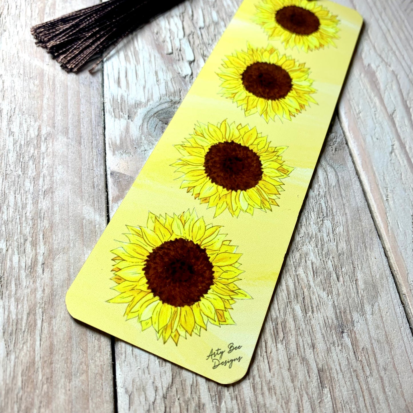 Sunflower Metal Bookmark With Tassel