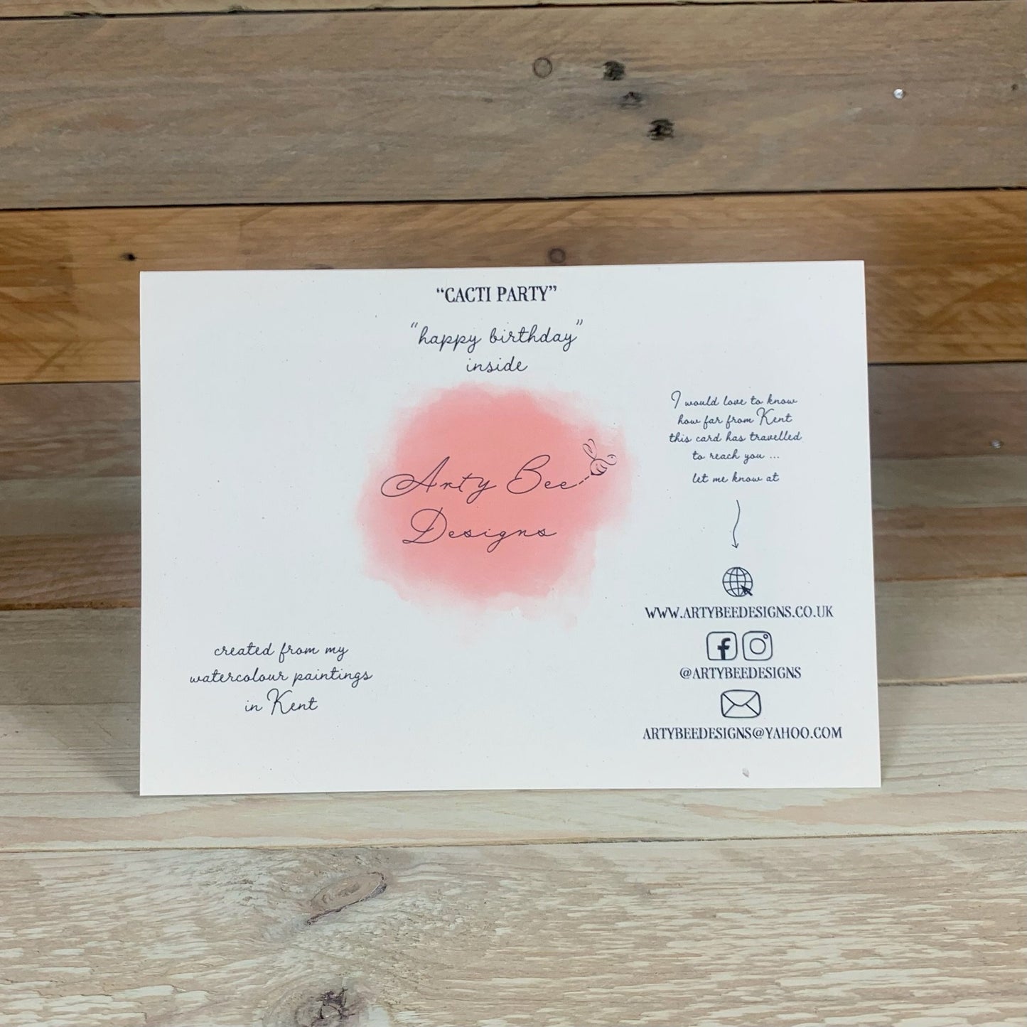 Cacti Party Birthday Card - Arty Bee Designs