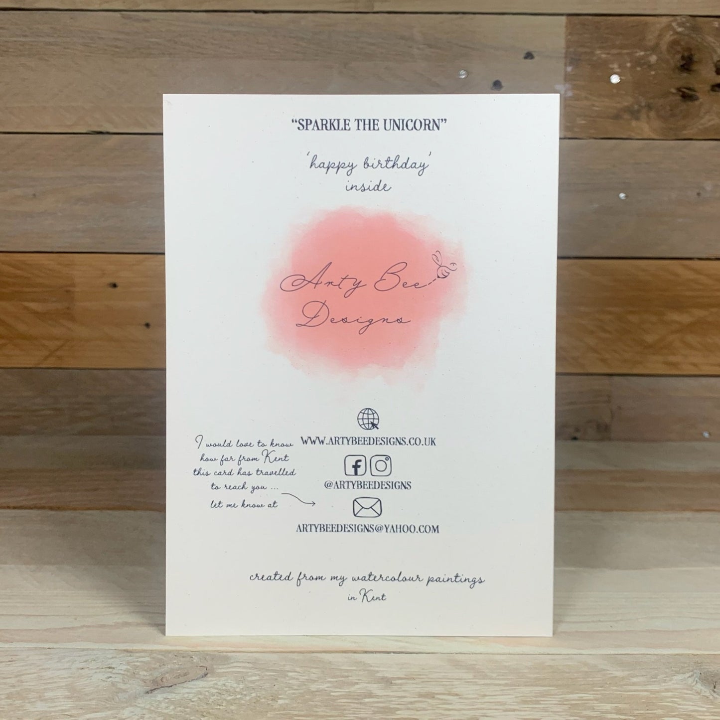 Sparkle the Unicorn Card - Arty Bee Designs