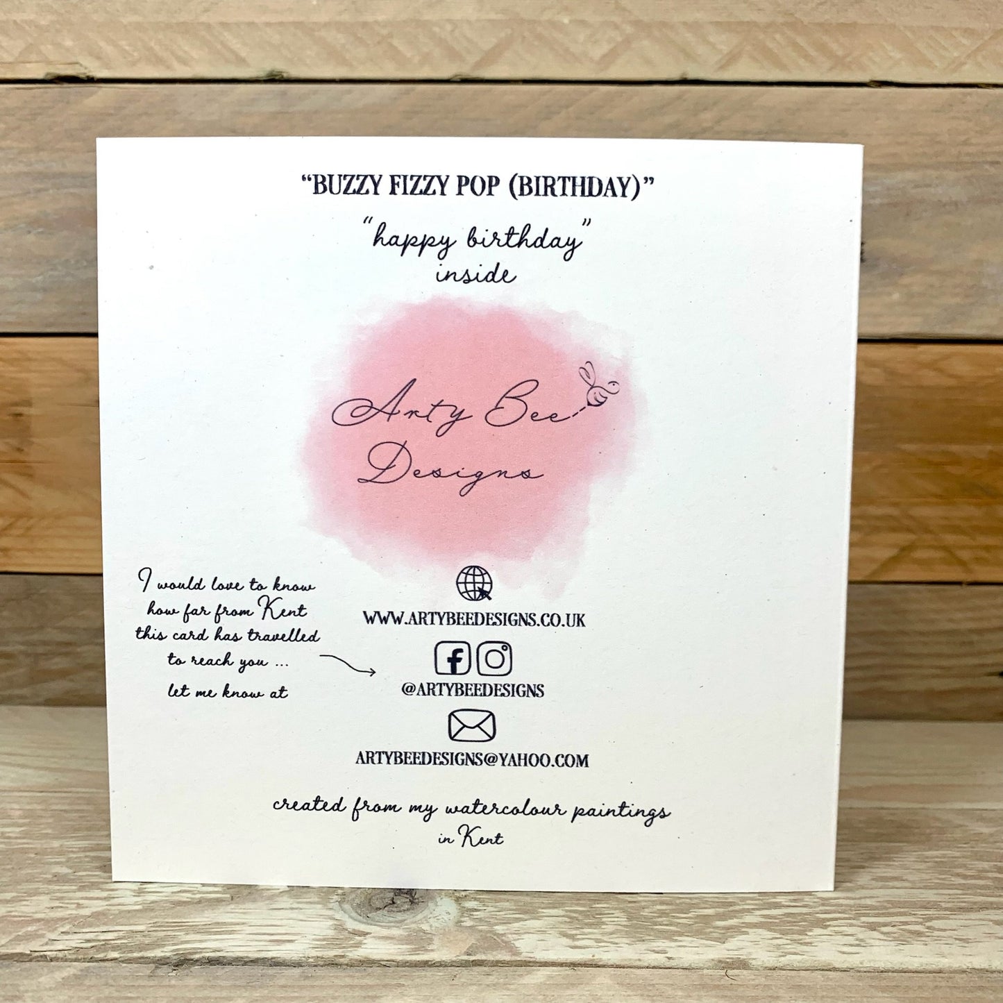 Buzzy Fizzy Pop Birthday Card - Arty Bee Designs