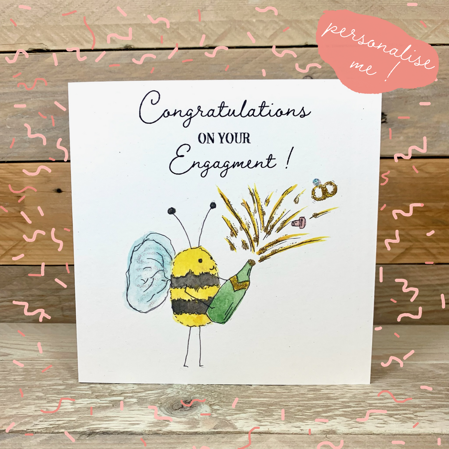 Buzzy Fizzy Pop Engagement Card - Arty Bee Designs