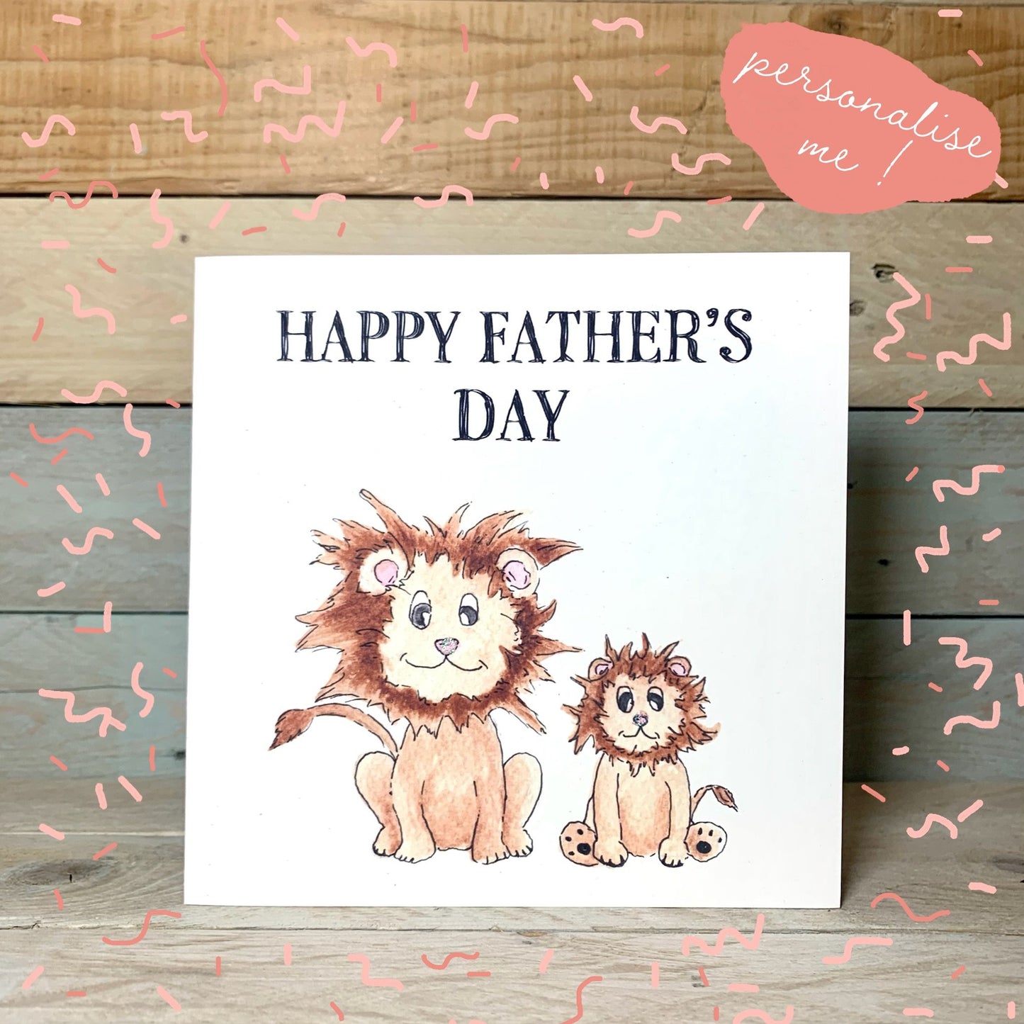 Lionel and Leo the Lions Father's Day Card - Arty Bee Designs