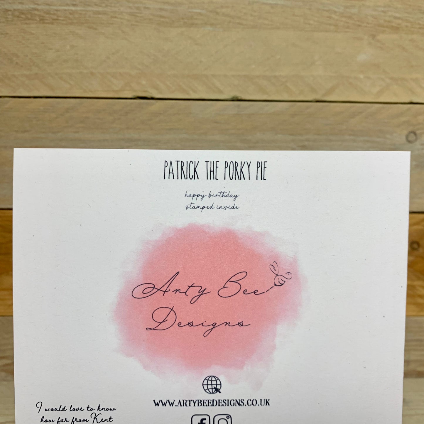 Patrick The Porky Pie Birthday Card