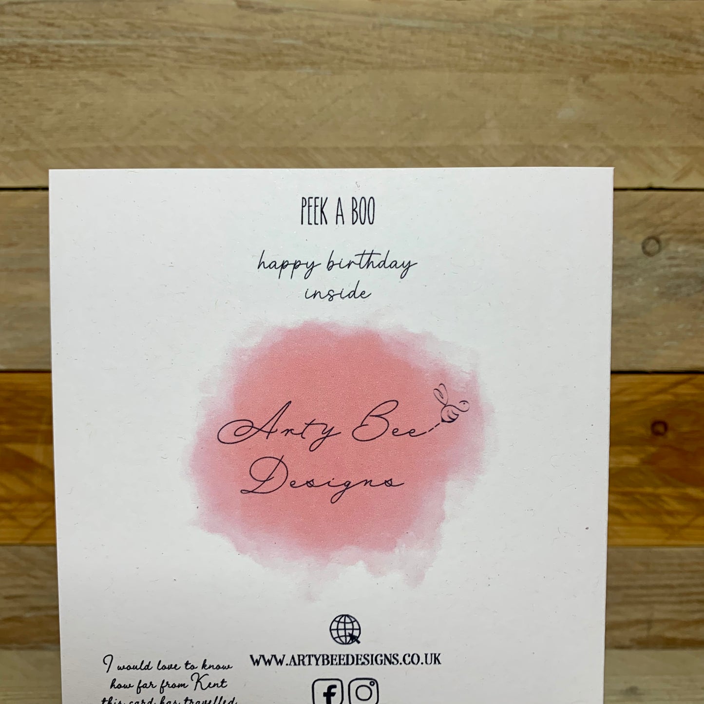 Peek A Boo Bunny Birthday Card