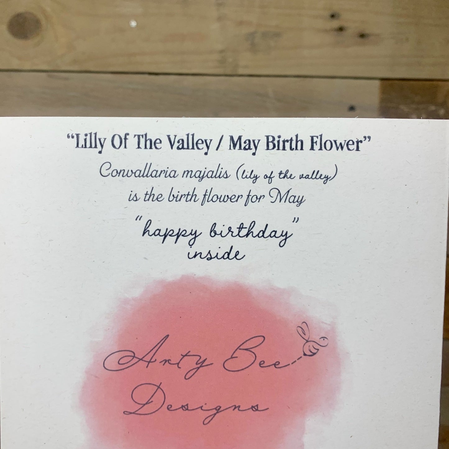 May / Lilly of the Valley Birth Flower Card - Arty Bee Designs
