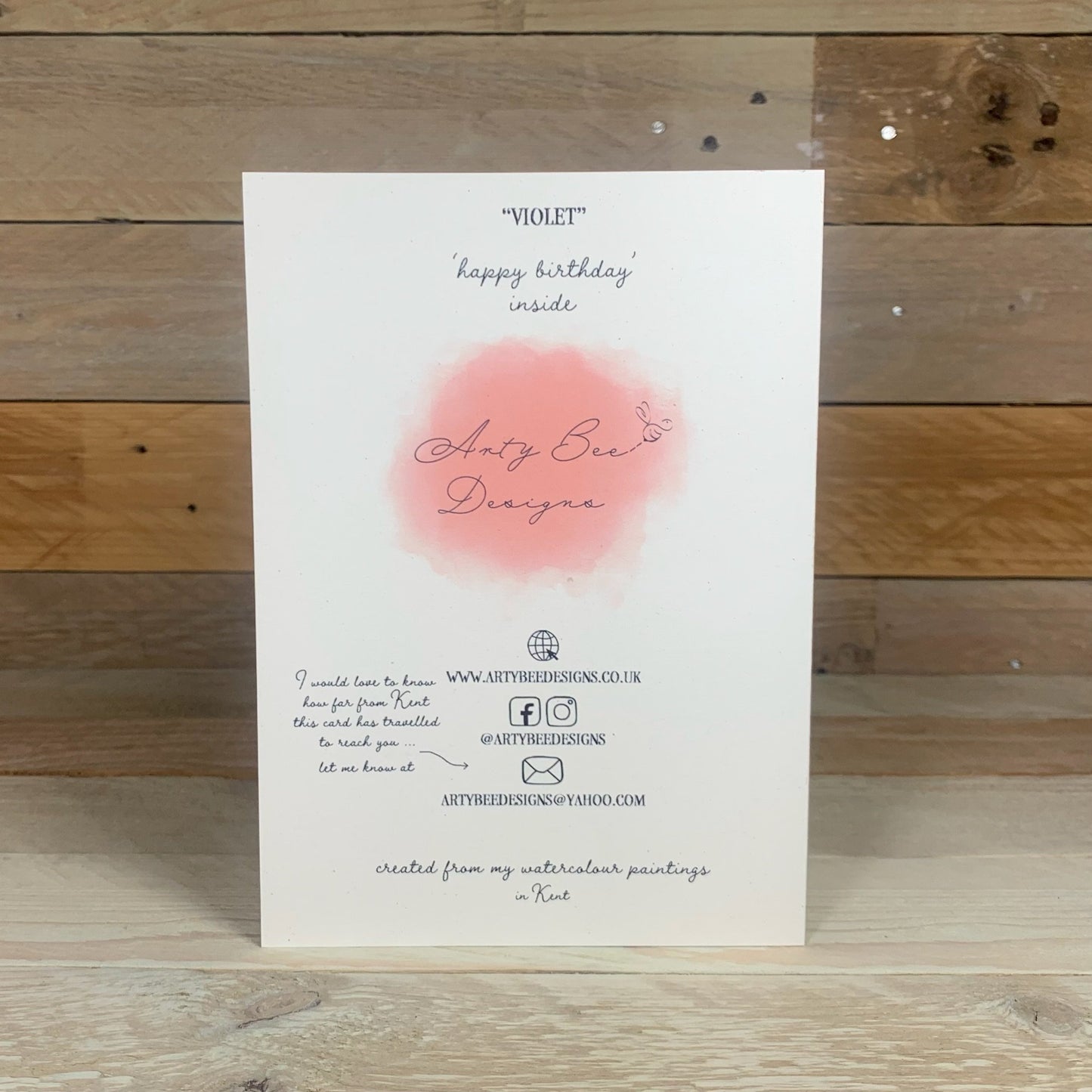 Violet Birthday Card - Arty Bee Designs
