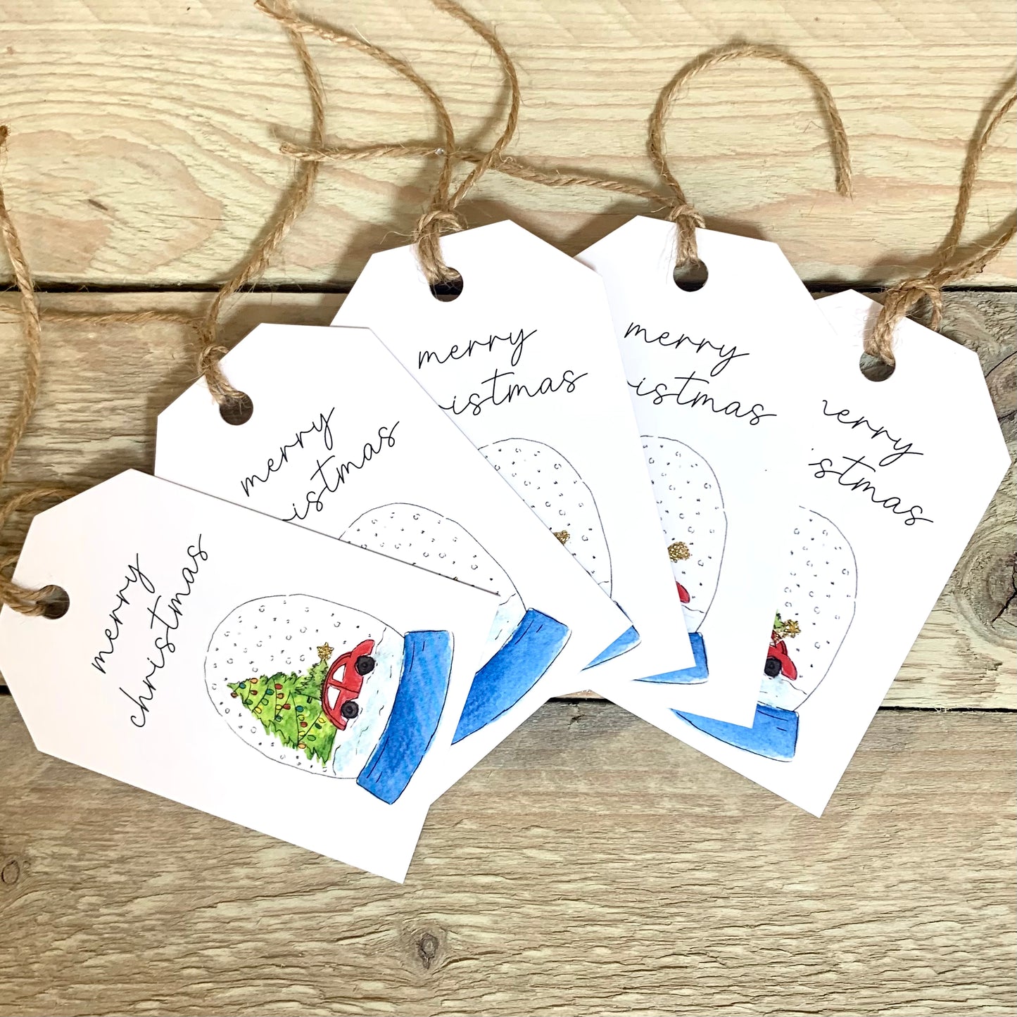 Snowglobe Christmas Gift Tags
