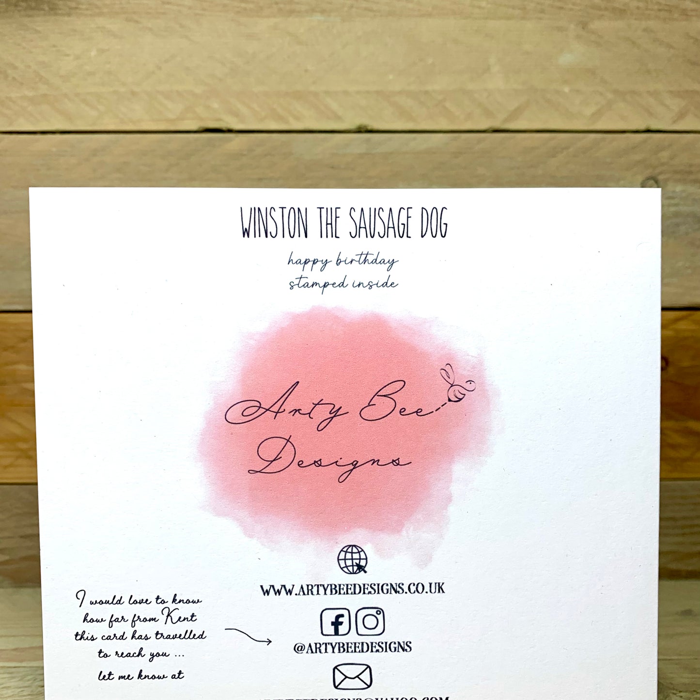 Winston The Sausage Dog Birthday Card