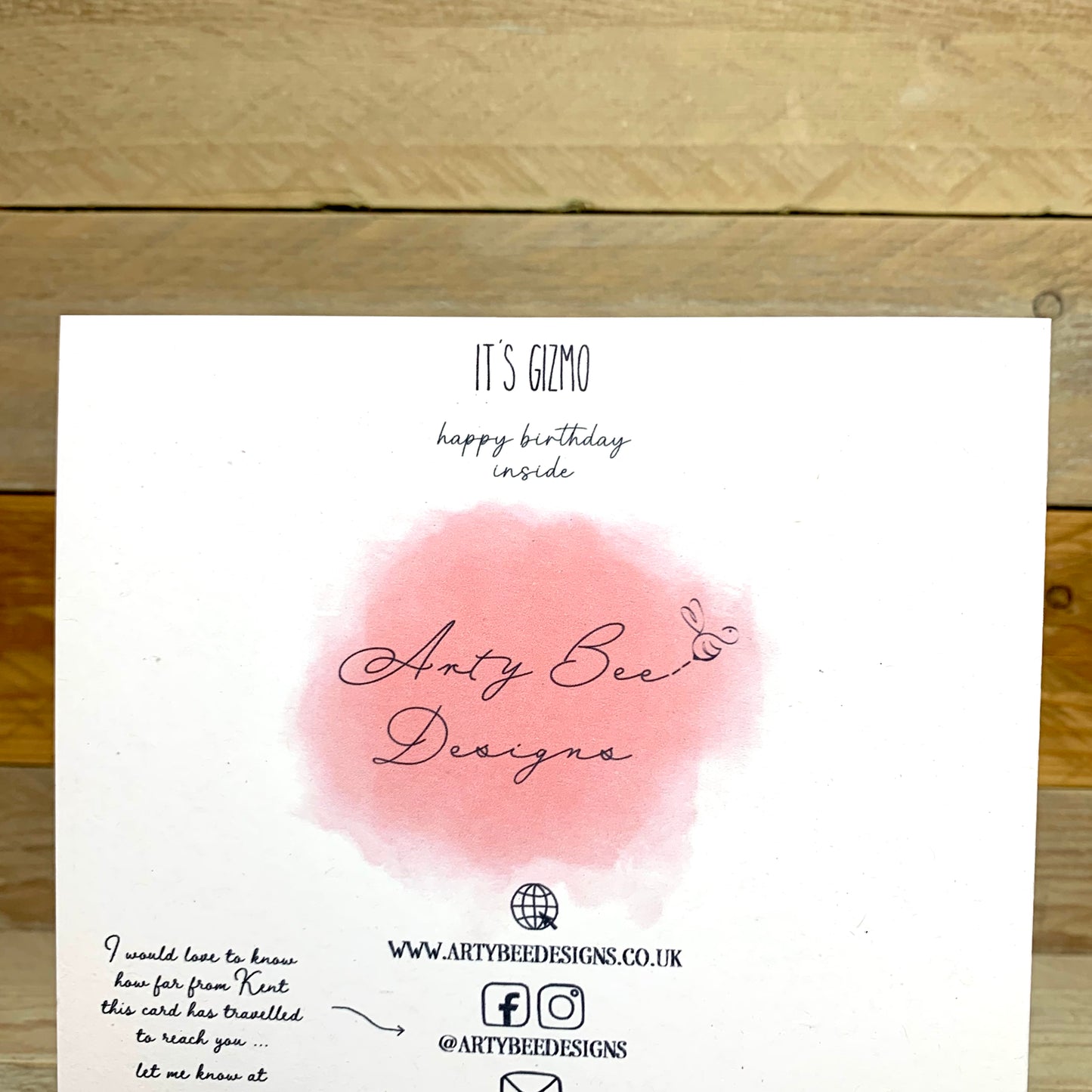 It's Gizmo The Hamster Birthday Card