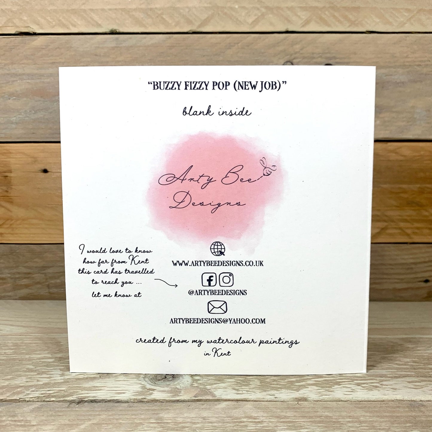 Buzzy Fizzy Pop New Job Card - Arty Bee Designs