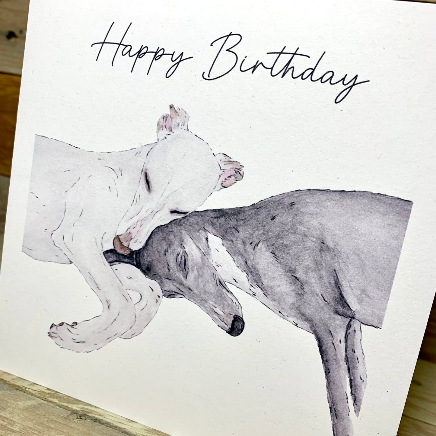 Snuggles Whippet Birthday Card