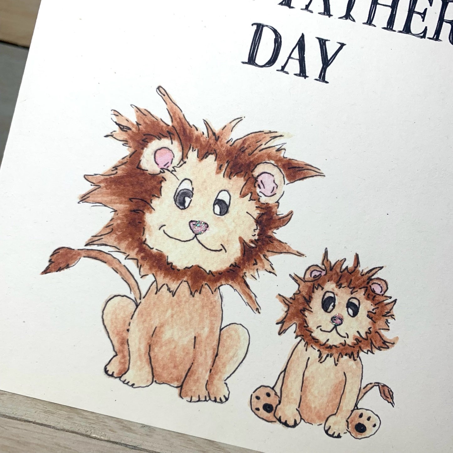 Lionel and Leo the Lions Father's Day Card - Arty Bee Designs