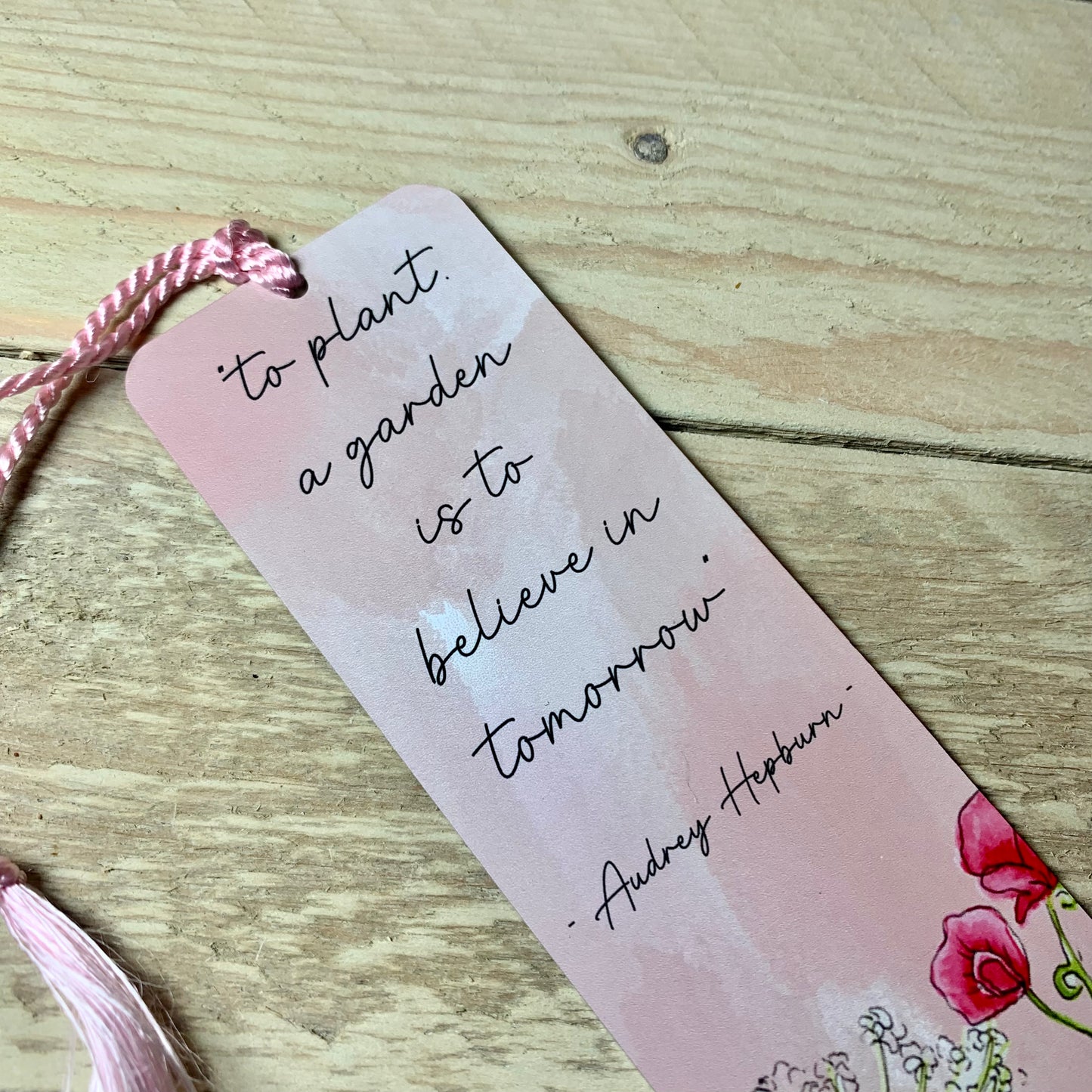 To plant a Garden ... Metal Bookmark With Tassel