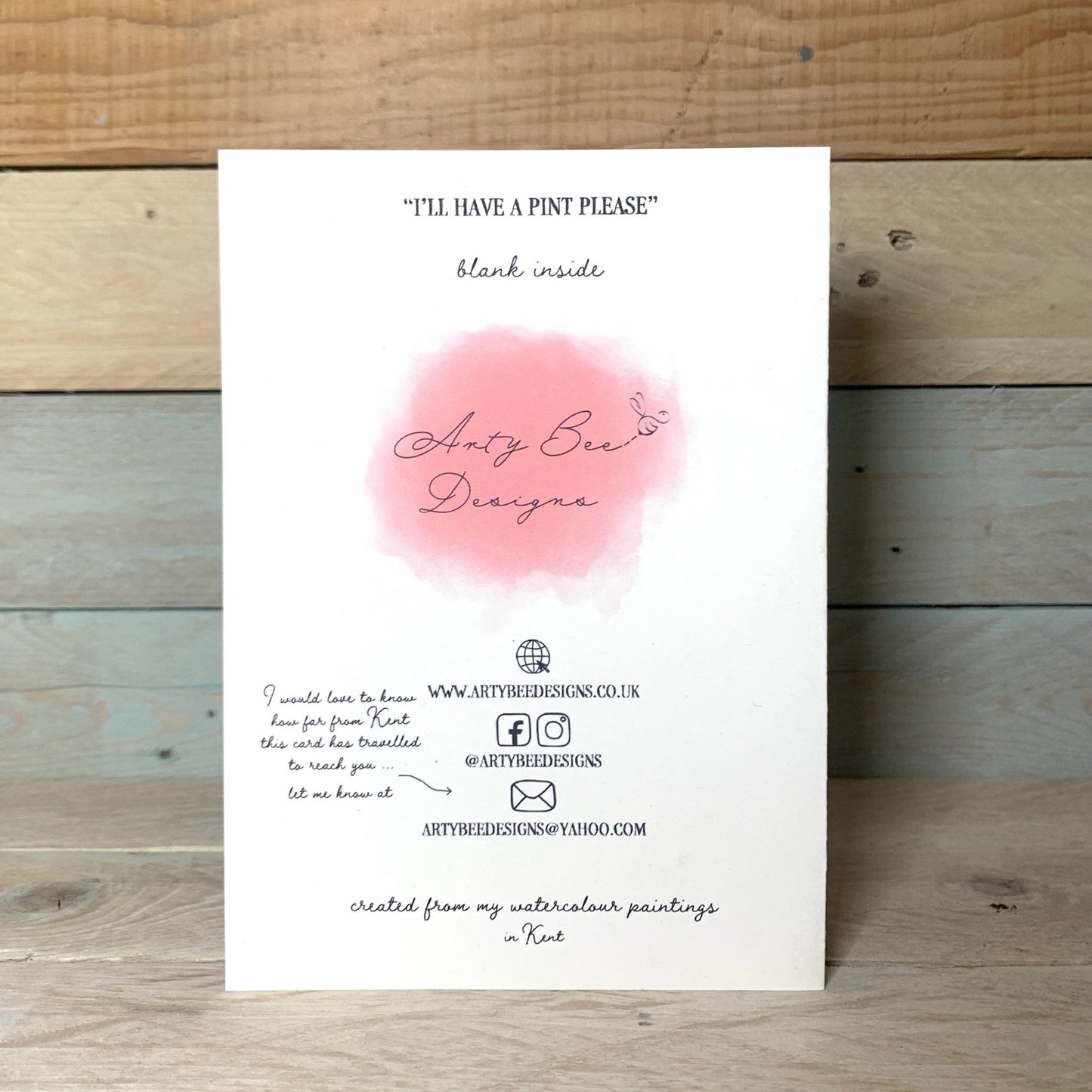 I'll Have a Pint Please Beer Father's Day Card - Arty Bee Designs