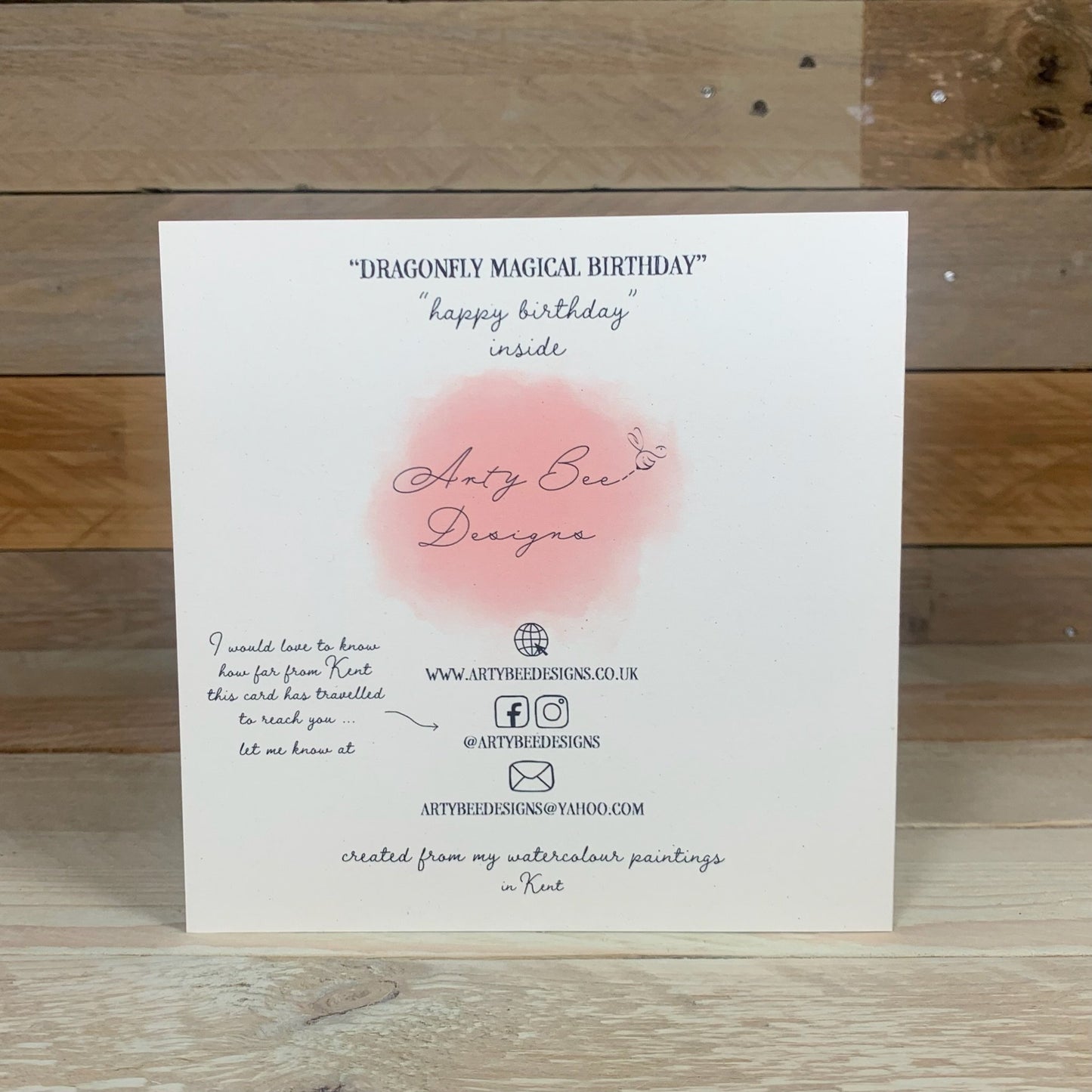 Dragonfly Magical Birthday card - Arty Bee Designs