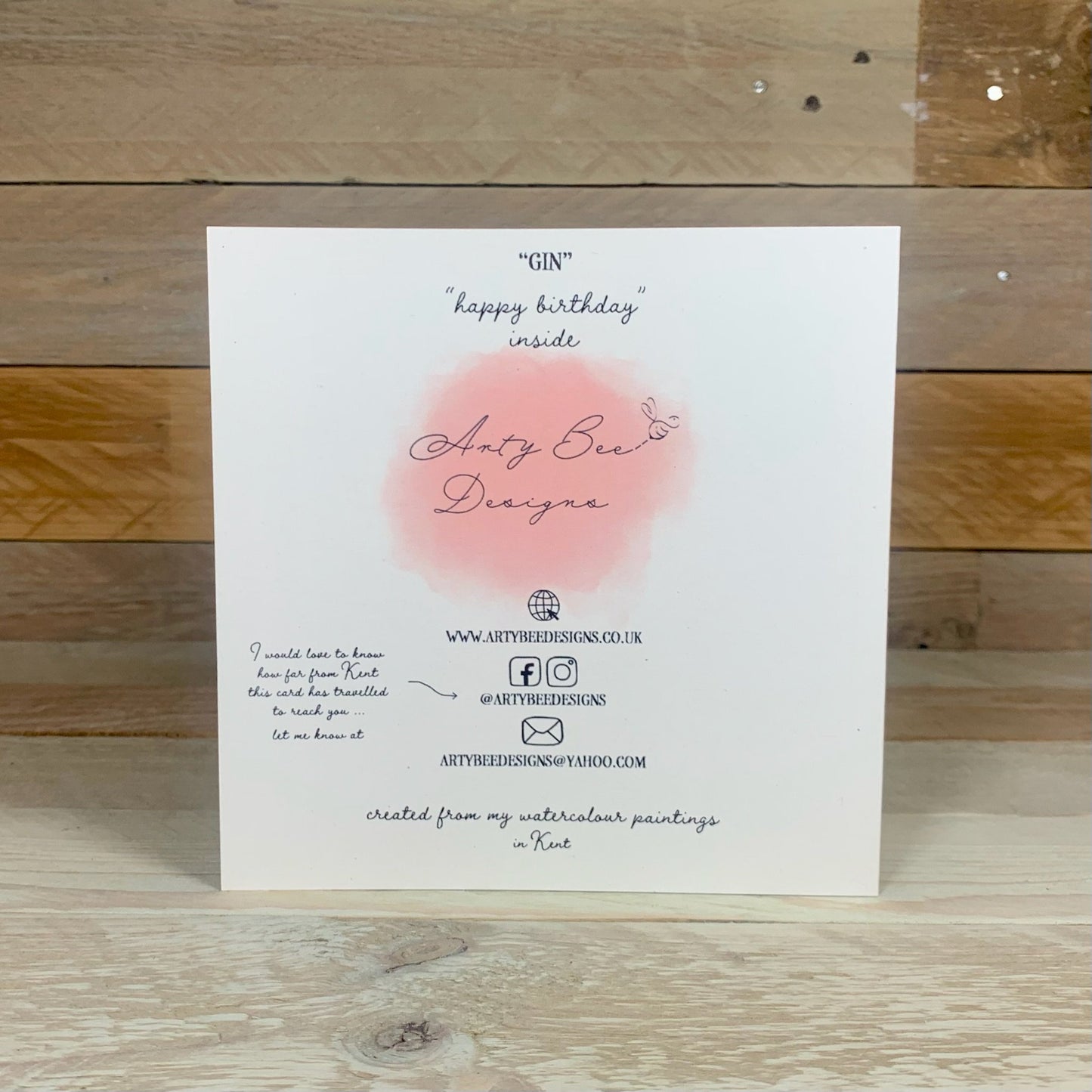 Gin Birthday Card - Arty Bee Designs