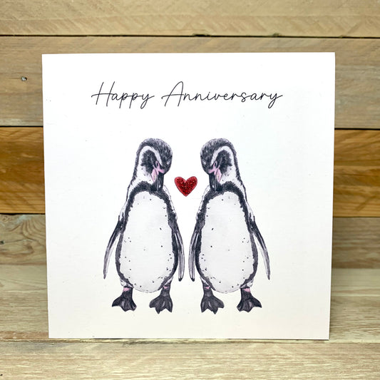 Penny and Guinny The Penguins Anniversary Card