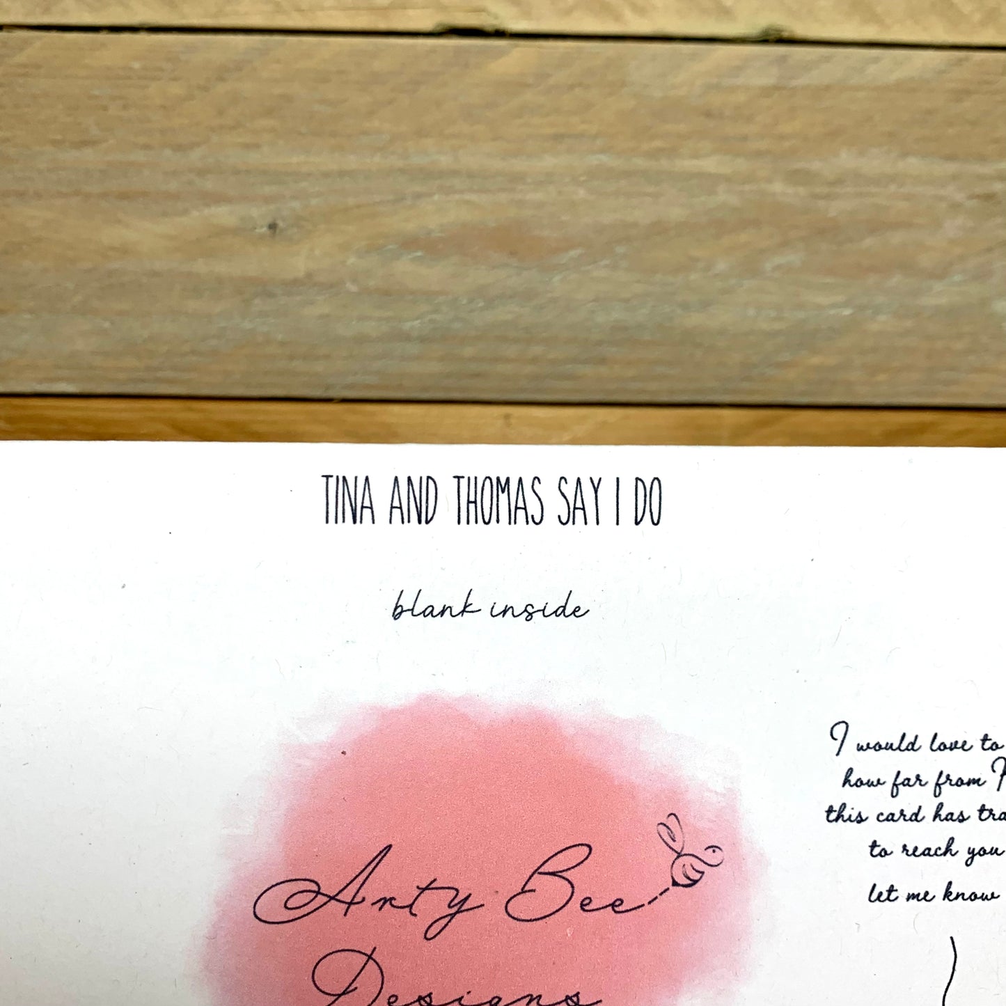 Tina and Thomas Say I Do Wedding Card