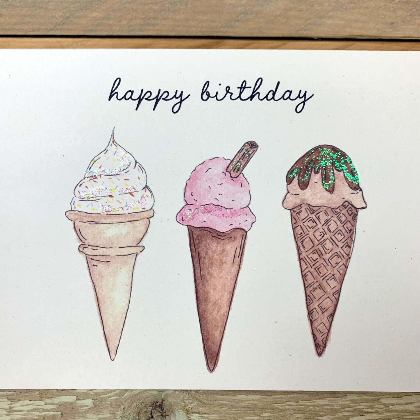 Ice Creammmmm Birthday Card - Arty Bee Designs