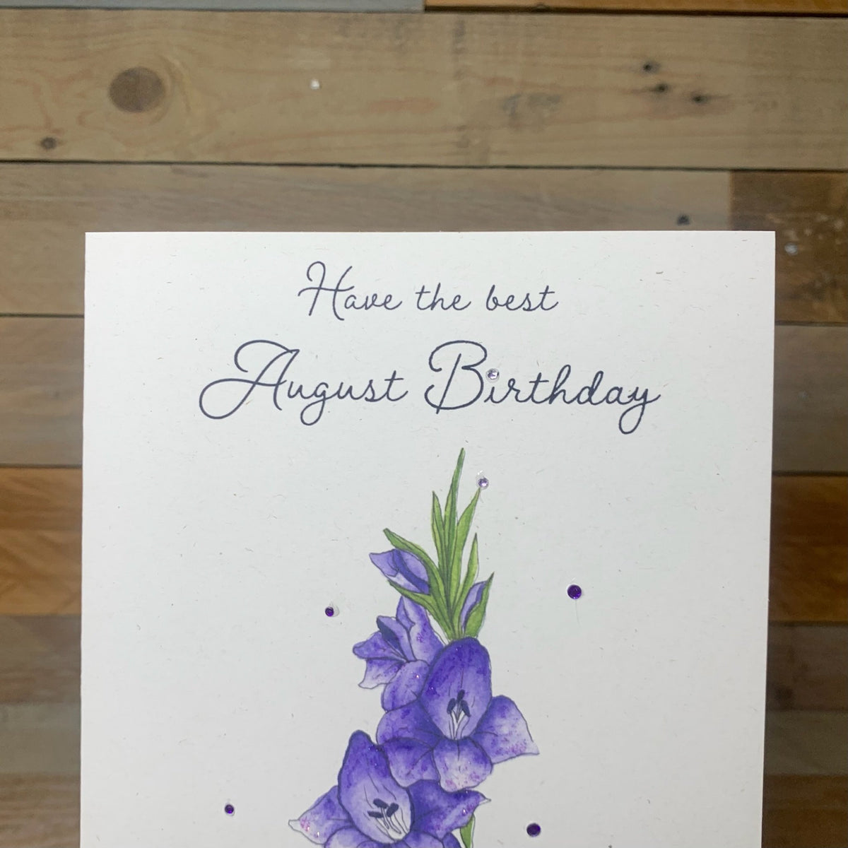 August / Gladiolus Birth Flower Card - Arty Bee Designs