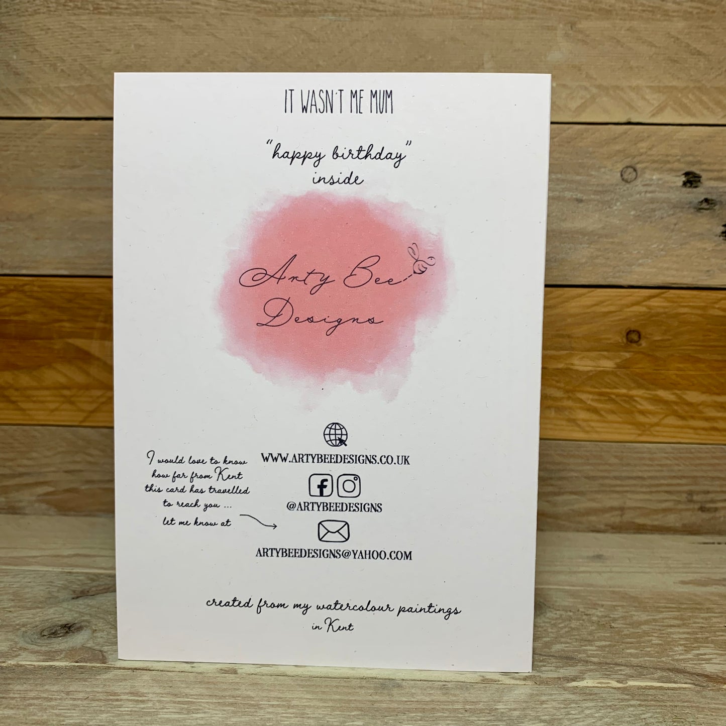 It Wasn't Me Mum Funny Whippet And Bunting Birthday Card