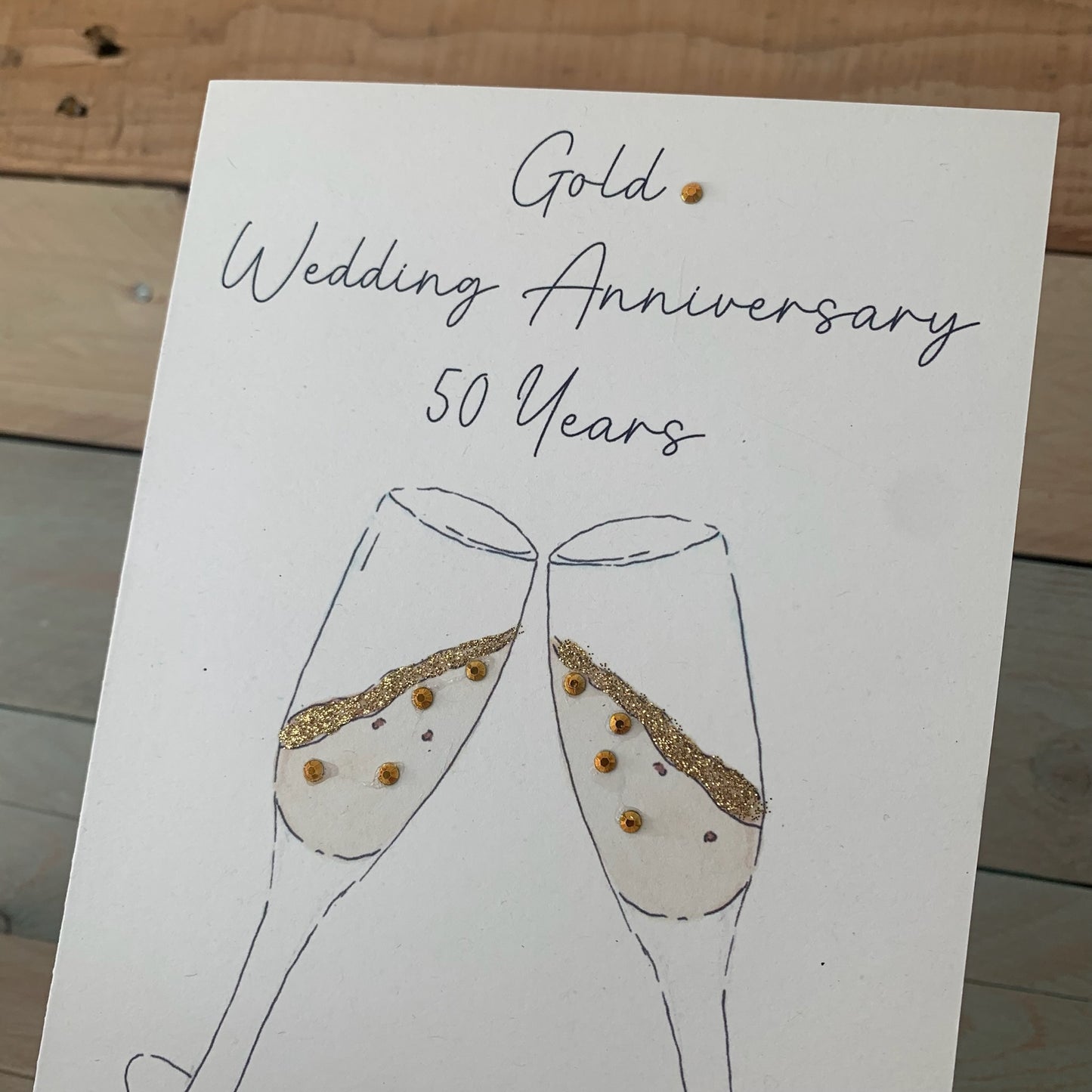 Gold Anniversary Champagne Card