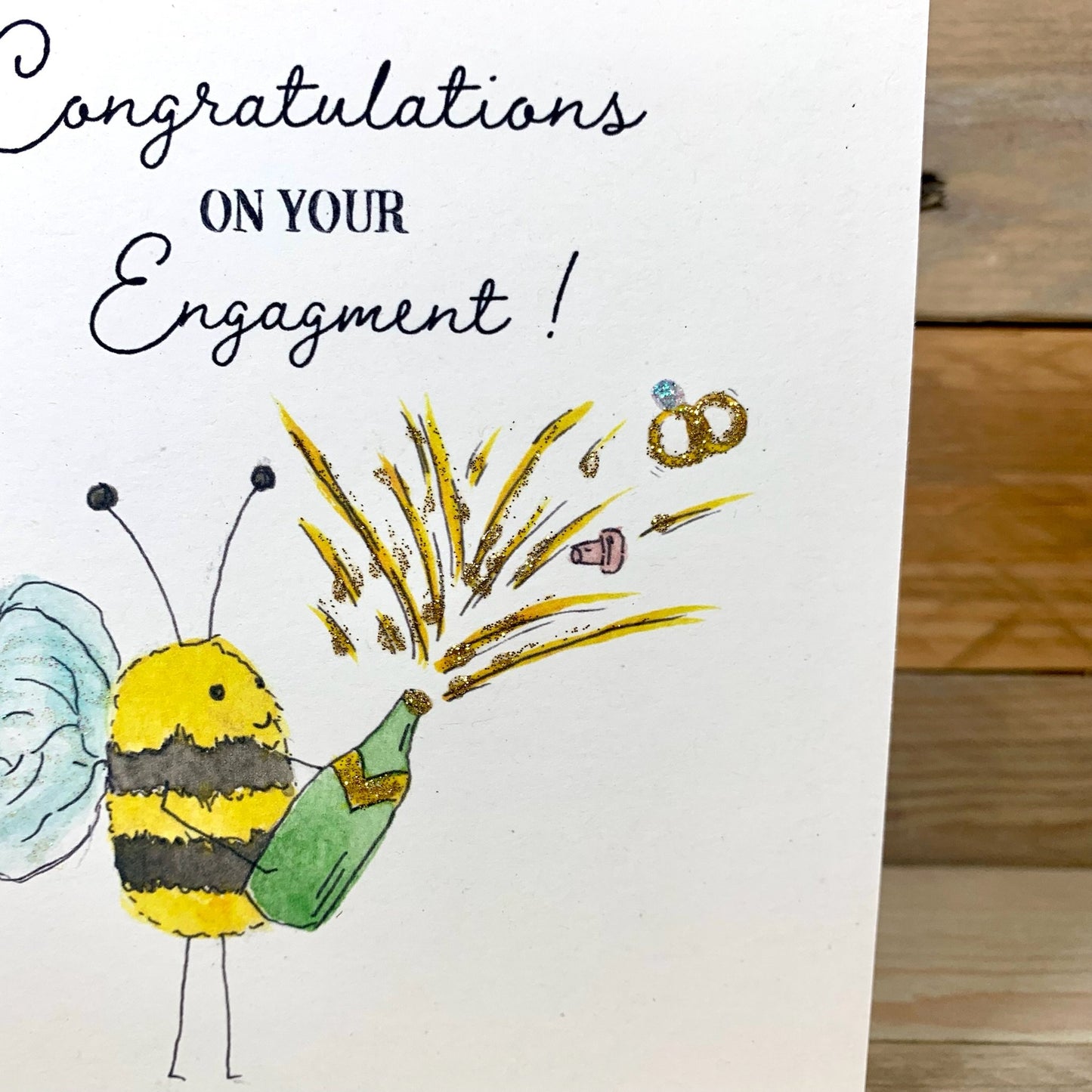 Buzzy Fizzy Pop Engagement Card - Arty Bee Designs