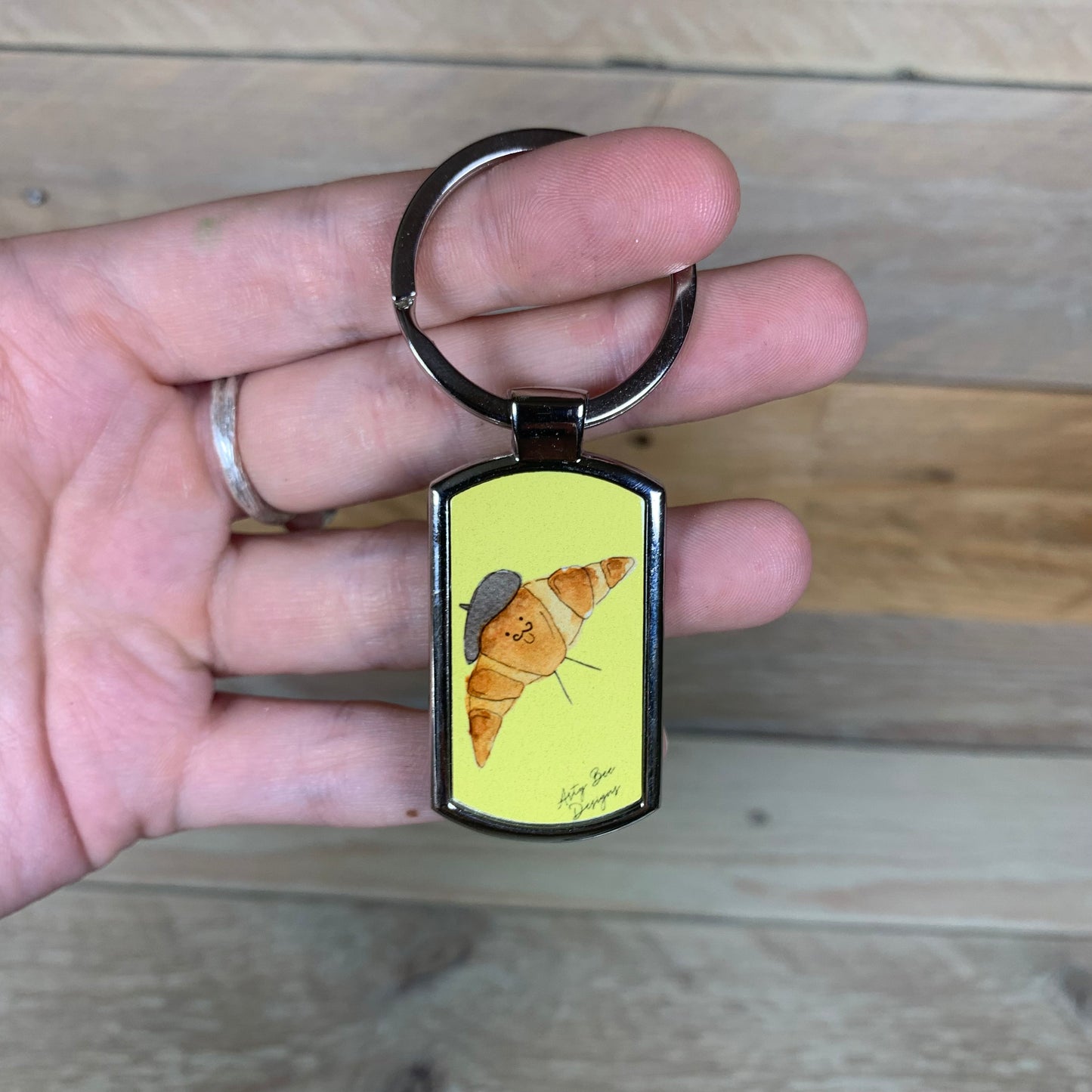 Pierre la Patisserie Metal Keyring - Arty Bee Designs