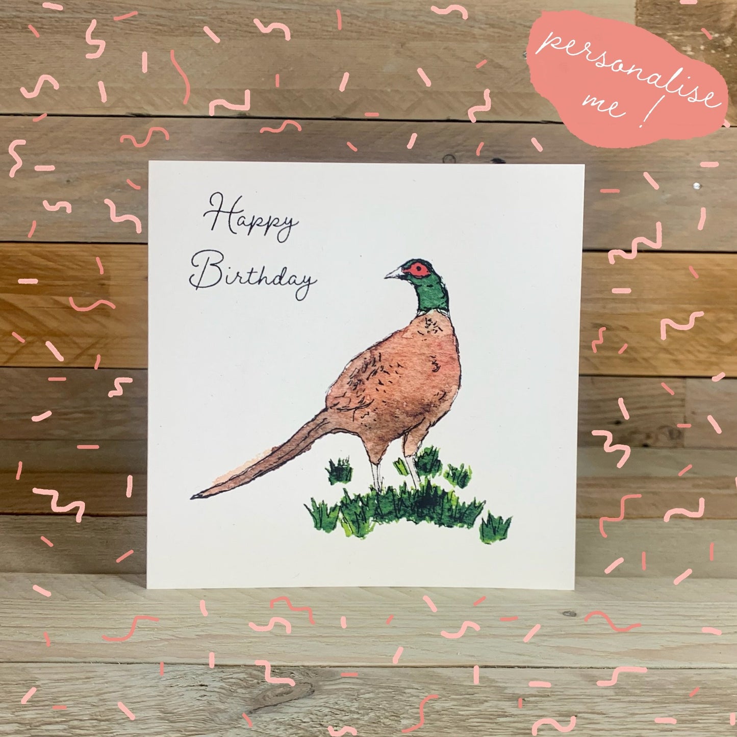 Phelix the Pheasant Birthday Card - Arty Bee Designs
