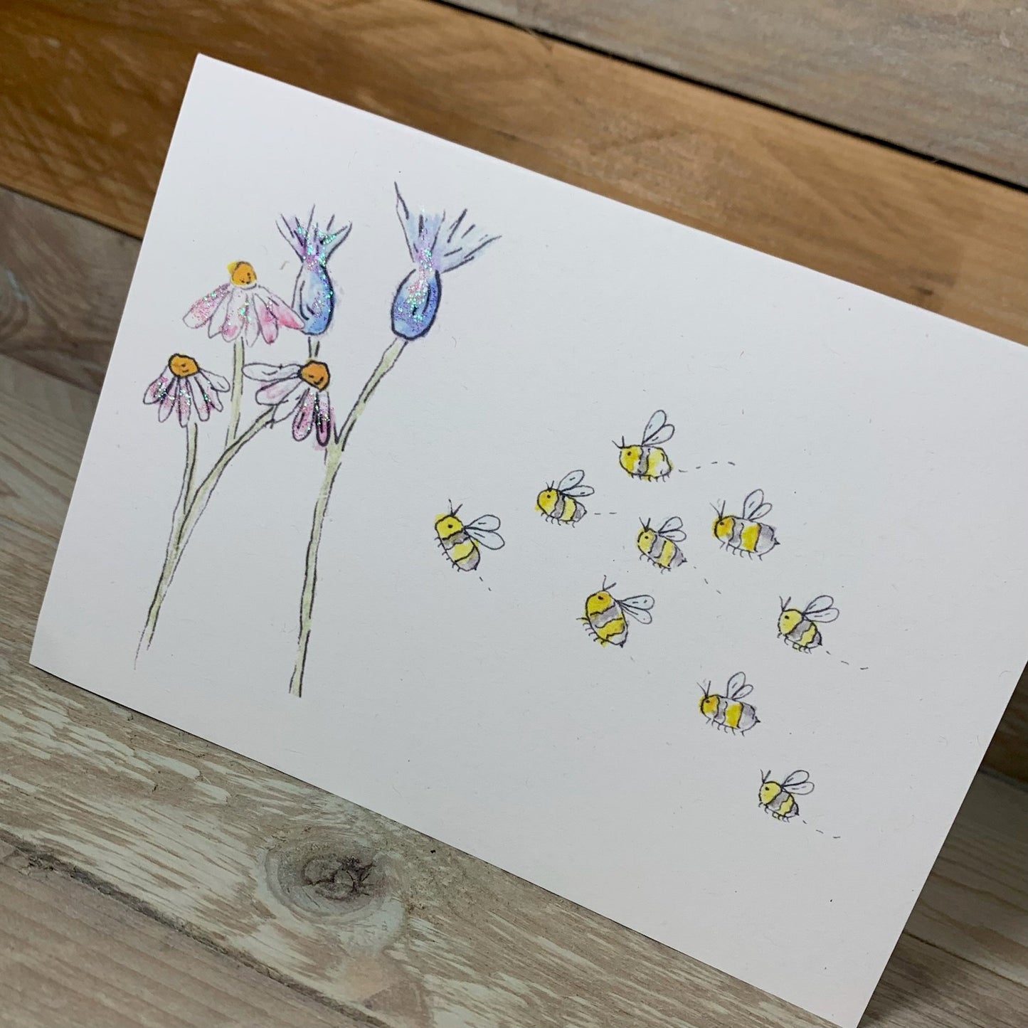 Bee and Meadow Notelet - Arty Bee Designs