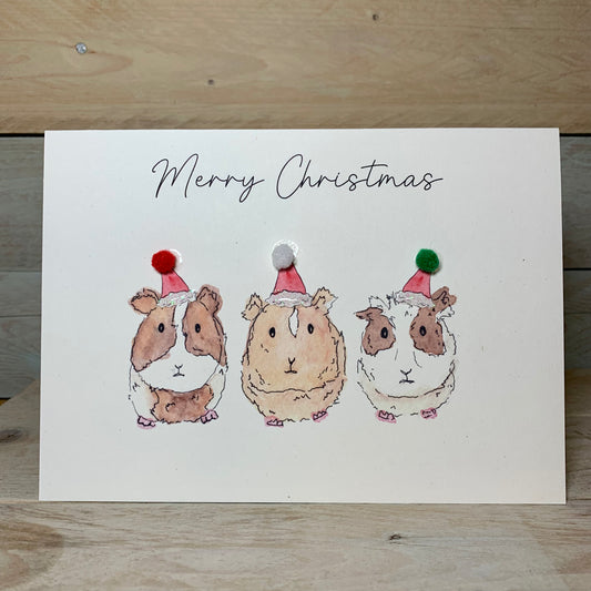 Christmas Tom, Dick and Harry the Guinea Pigs Card