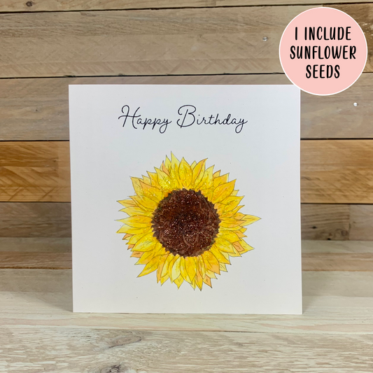 Sunflower Seeded Birthday Card