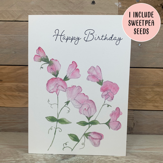 Sweetpea Seeded Birthday Card