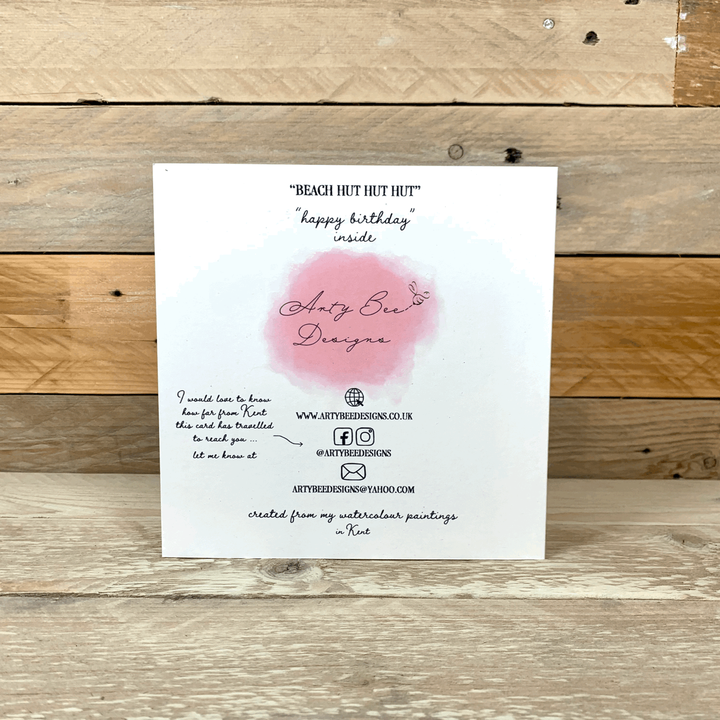Beach Hut Hut Hut Birthday Card - Arty Bee Designs