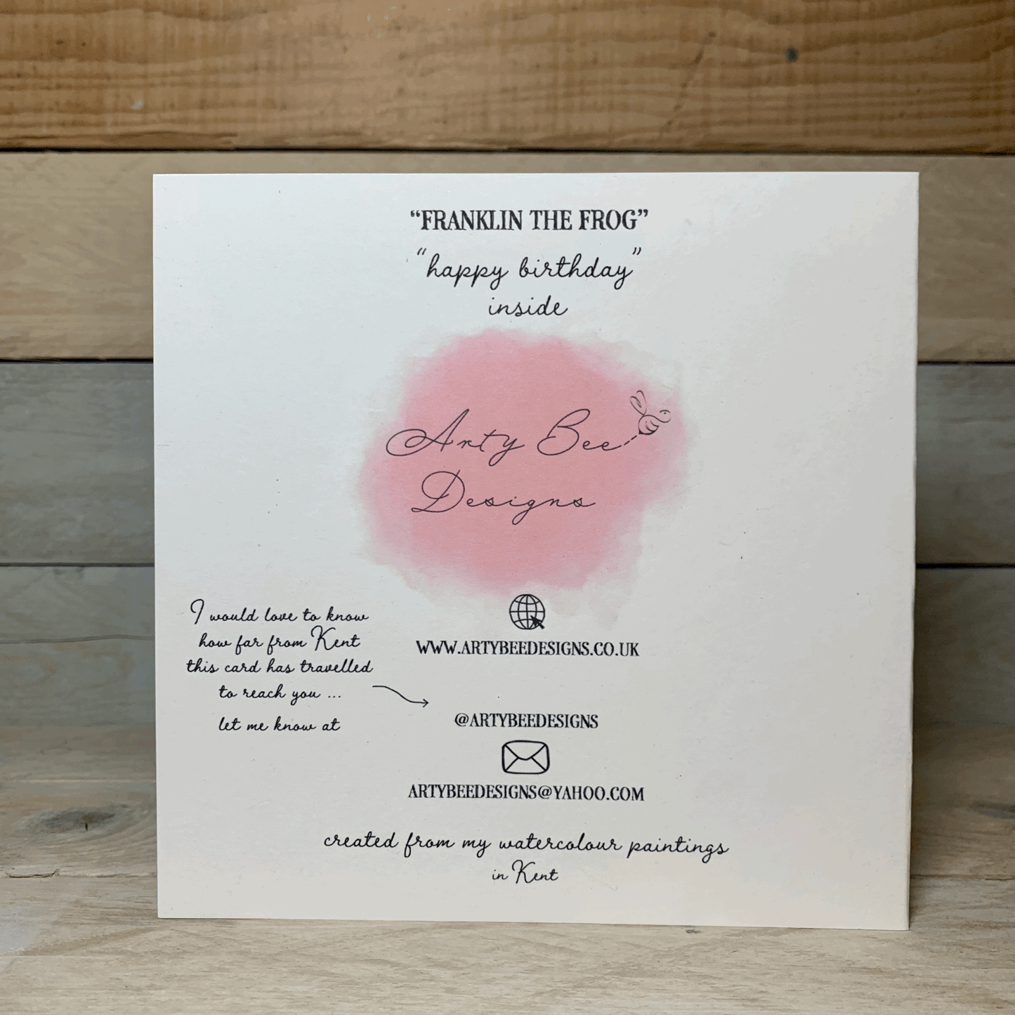 Franklin The Frog Birthday Card - Arty Bee Designs