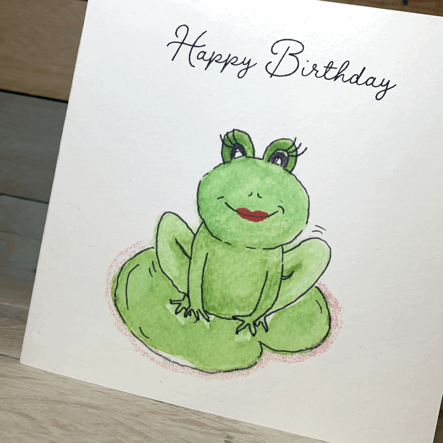 Fiona the Frog Birthday Card - Arty Bee Designs