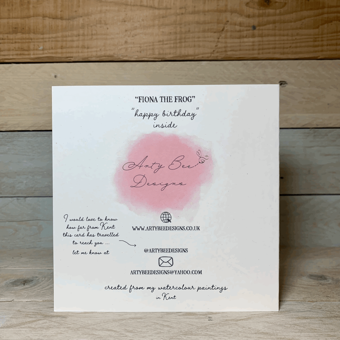 Fiona the Frog Birthday Card - Arty Bee Designs