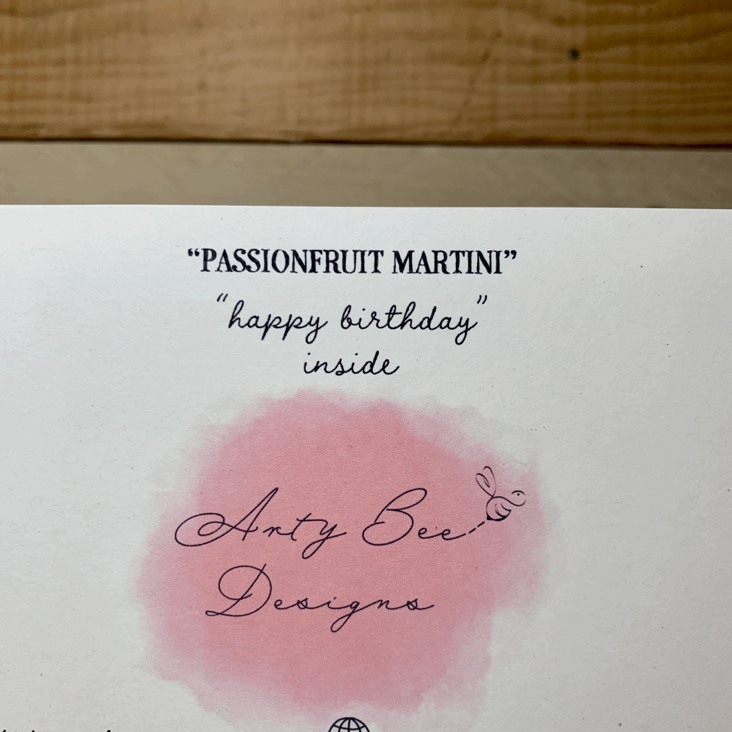 Passionfruit Martini Birthday Card - Arty Bee Designs