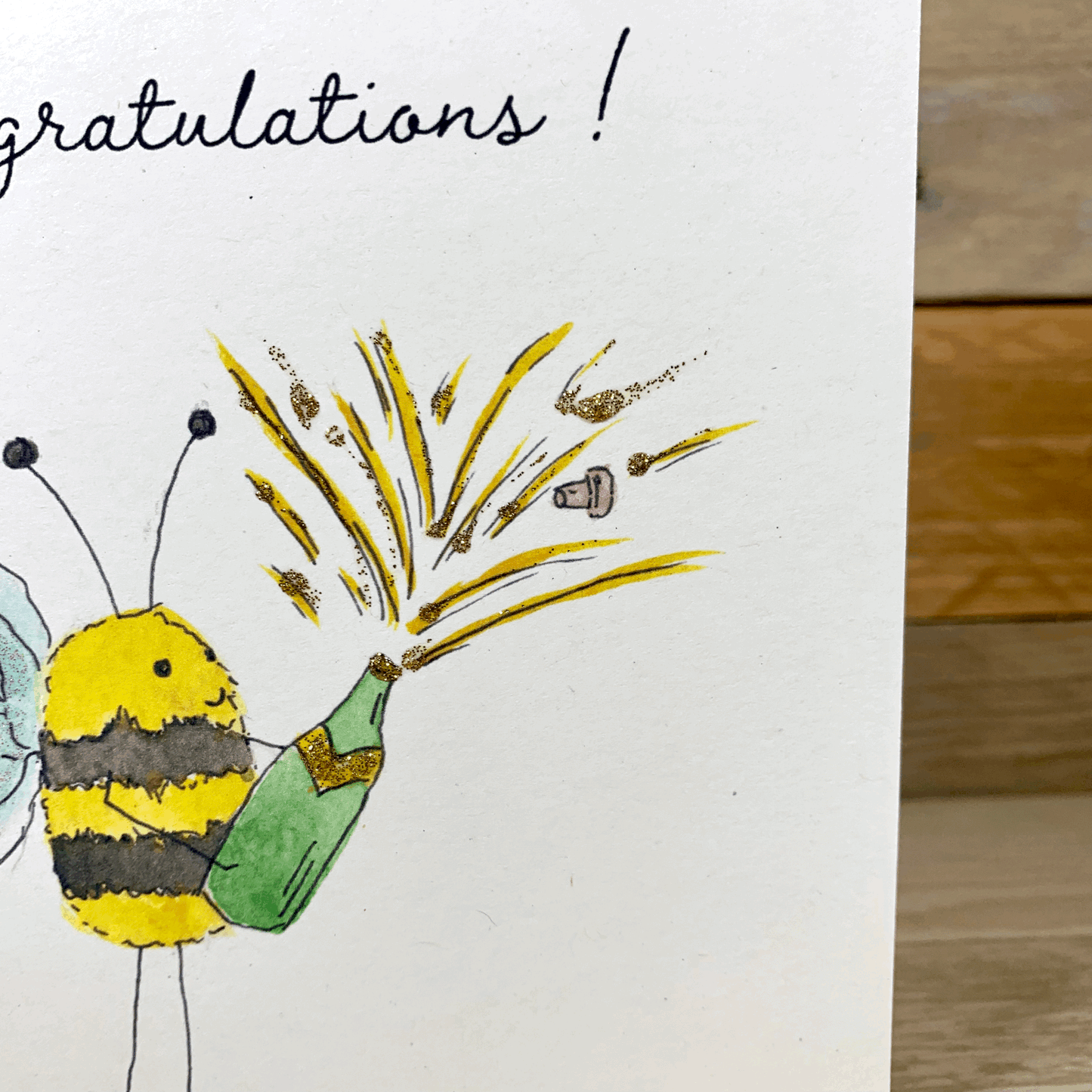 Buzzy Fizzy Pop Congratulations Card - Arty Bee Designs
