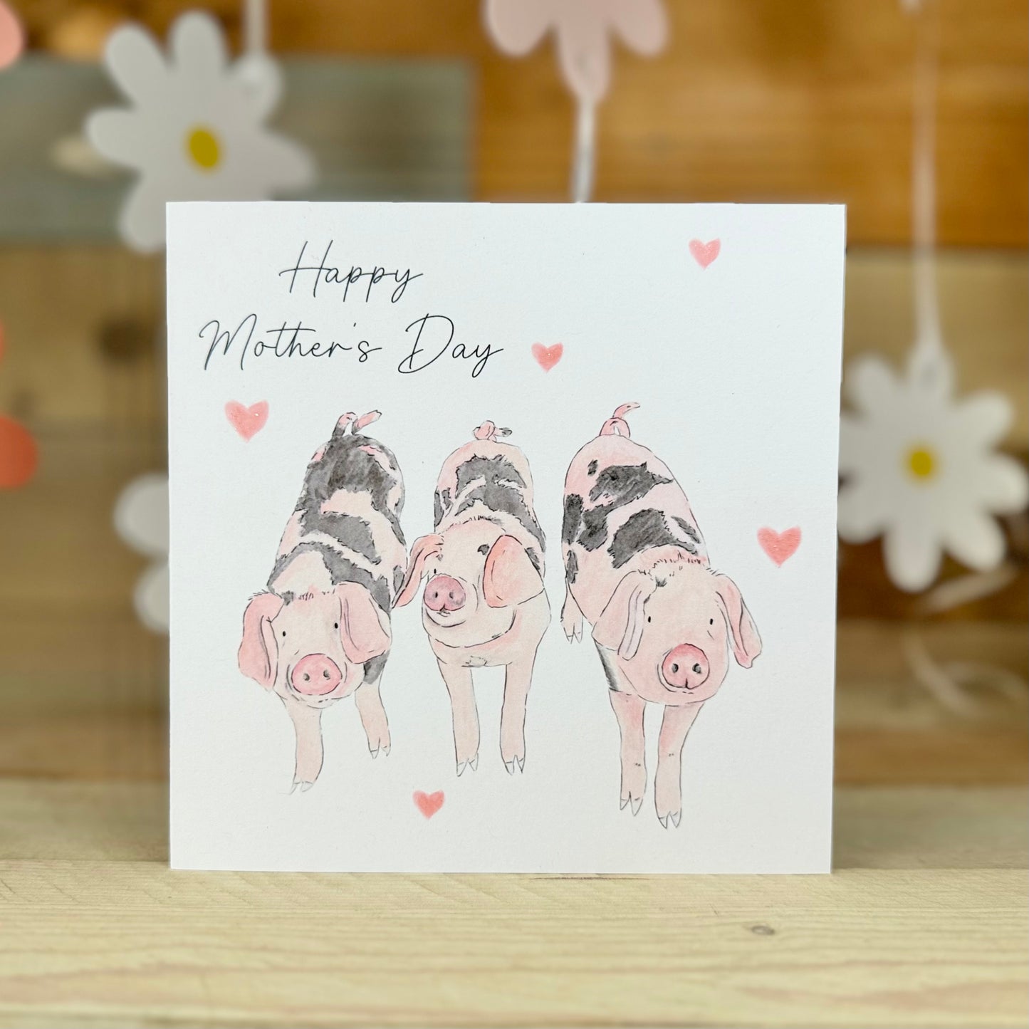 Grunt, Oink and Squeak the Pigs Mother's Day Card
